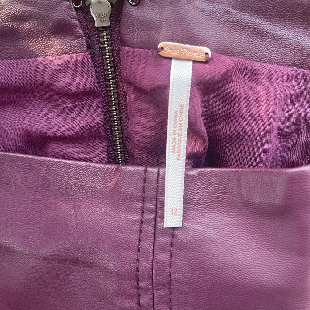 Free People purple faux leather skirt